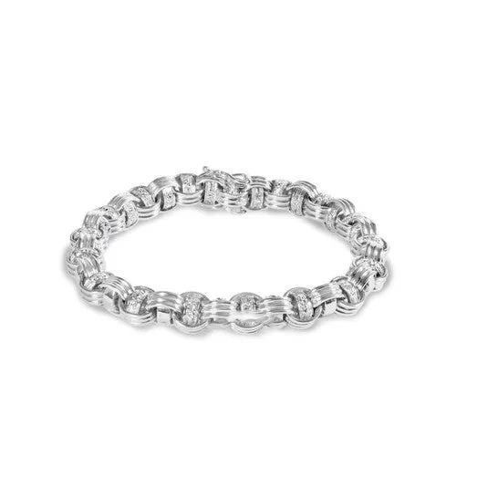 Original Haus of Brilliance 14K White Gold 12 Cttw Diamond Knotted Byzantine Link Bracelet HI Color I2I3 Clarity 7 Inches JMS always Bracelets Original Haus of Brilliance 14K White Gold 12 Cttw Diamond Knotted Byzantine Link Bracelet HI Color I2I3 Clarity 7 Inches JMS always Bracelets
