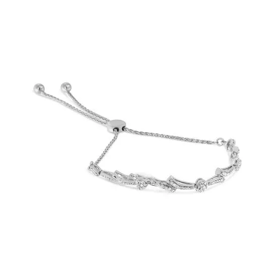 Original Haus of Brilliance 925 Sterling Silver Diamond Accent Heart and Wave Link Bolo Bracelet IJ Color I2I3 Clarity 6 to 9 Adjustable JMS always Bracelets Original Haus of Brilliance 925 Sterling Silver Diamond Accent Heart and Wave Link Bolo Bracelet IJ Color I2I3 Clarity 6 to 9 Adjustable JMS always Bracelets