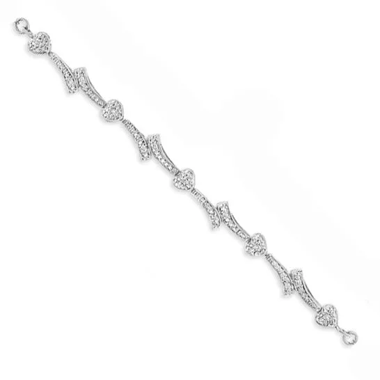 Original Haus of Brilliance 925 Sterling Silver Diamond Accent Heart and Wave Link Bolo Bracelet IJ Color I2I3 Clarity 6 to 9 Adjustable JMS always Bracelets Original Haus of Brilliance 925 Sterling Silver Diamond Accent Heart and Wave Link Bolo Bracelet IJ Color I2I3 Clarity 6 to 9 Adjustable JMS always Bracelets