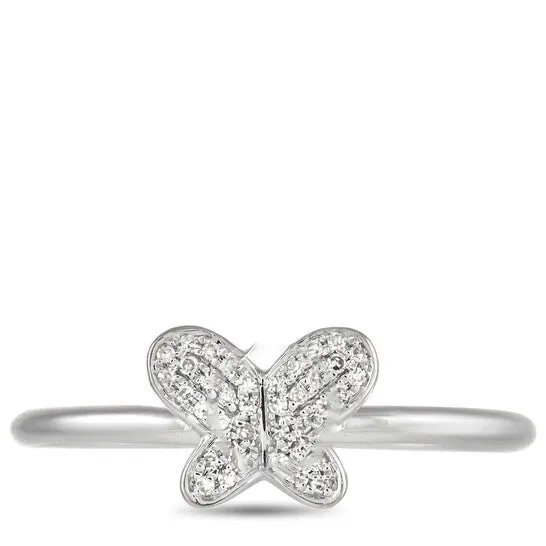 Original LB Exclusive 14K White Gold 008 ct Diamond Butterfly Ring JMS always Rings Original LB Exclusive 14K White Gold 008 ct Diamond Butterfly Ring JMS always Rings