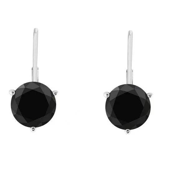 Original Maulijewels 500 Cttw Black Round Diamond Womens Martini Leverback Earrings In 14K White Solid Gold JMS always Earrings Original Maulijewels 500 Cttw Black Round Diamond Womens Martini Leverback Earrings In 14K White Solid Gold JMS always Earrings