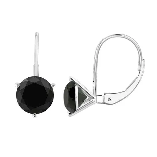 Original Maulijewels 500 Cttw Black Round Diamond Womens Martini Leverback Earrings In 14K White Solid Gold JMS always Earrings Original Maulijewels 500 Cttw Black Round Diamond Womens Martini Leverback Earrings In 14K White Solid Gold JMS always Earrings