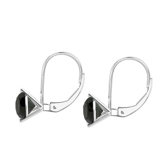 Original Maulijewels 500 Cttw Black Round Diamond Womens Martini Leverback Earrings In 14K White Solid Gold JMS always Earrings Original Maulijewels 500 Cttw Black Round Diamond Womens Martini Leverback Earrings In 14K White Solid Gold JMS always Earrings