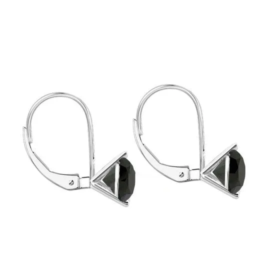 Original Maulijewels 500 Cttw Black Round Diamond Womens Martini Leverback Earrings In 14K White Solid Gold JMS always Earrings Original Maulijewels 500 Cttw Black Round Diamond Womens Martini Leverback Earrings In 14K White Solid Gold JMS always Earrings