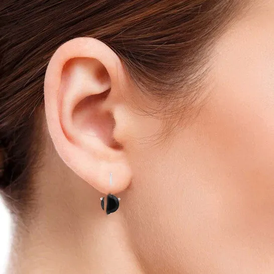Original Maulijewels 500 Cttw Black Round Diamond Womens Martini Leverback Earrings In 14K White Solid Gold JMS always Earrings Original Maulijewels 500 Cttw Black Round Diamond Womens Martini Leverback Earrings In 14K White Solid Gold JMS always Earrings