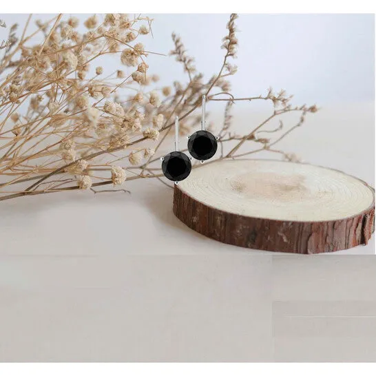 Original Maulijewels 500 Cttw Black Round Diamond Womens Martini Leverback Earrings In 14K White Solid Gold JMS always Earrings Original Maulijewels 500 Cttw Black Round Diamond Womens Martini Leverback Earrings In 14K White Solid Gold JMS always Earrings