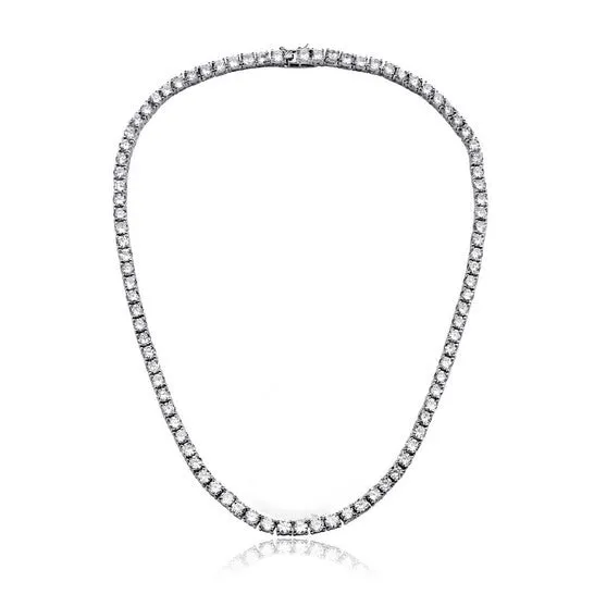 Original Megan Walford Sterling Silver Cubic Zirconia 3MM Tennis Necklace JMS always Necklaces Original Megan Walford Sterling Silver Cubic Zirconia 3MM Tennis Necklace JMS always Necklaces