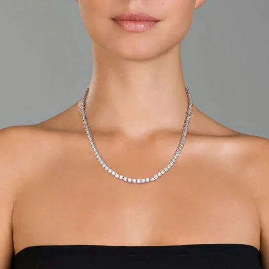 Original Megan Walford Sterling Silver Cubic Zirconia 3MM Tennis Necklace JMS always Necklaces Original Megan Walford Sterling Silver Cubic Zirconia 3MM Tennis Necklace JMS always Necklaces
