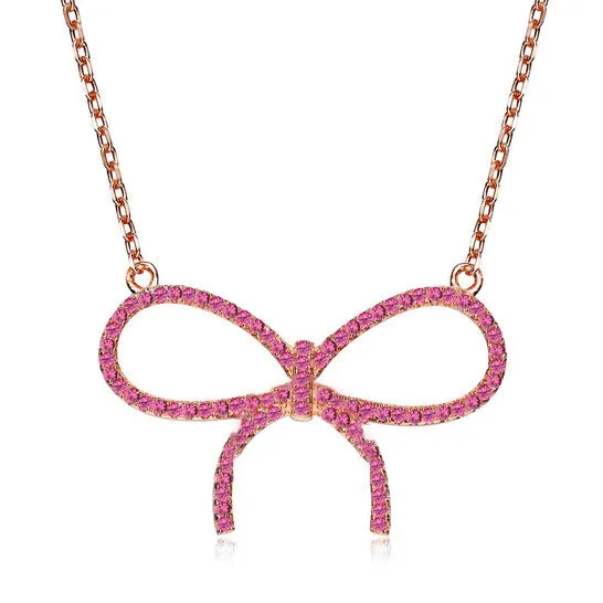 Original Megan Walford Sterling Silver Cubic Zirconia Bow Tie Necklace JMS always Necklaces Original Megan Walford Sterling Silver Cubic Zirconia Bow Tie Necklace JMS always Necklaces