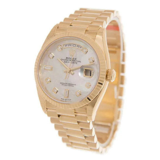 Original Rolex DayDate 36 Mother of Pearl Diamond Automatic 18kt Yellow Gold President Watch 128238MDP JMS always Necklaces Original Rolex DayDate 36 Mother of Pearl Diamond Automatic 18kt Yellow Gold President Watch 128238MDP JMS always Necklaces