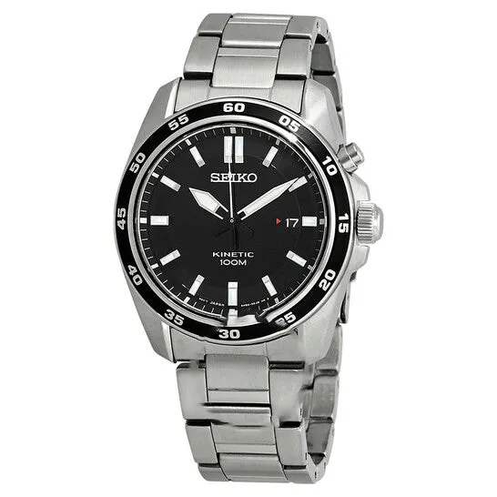Original Seiko Kinetic Black Dial Stainless Steel Mens Watch SKA785 JMS always Bracelets Original Seiko Kinetic Black Dial Stainless Steel Mens Watch SKA785 JMS always Bracelets