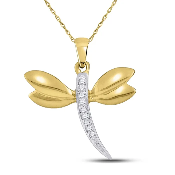 PreStyled Sets 14k Yellow Gold Diamond Dragonfly Bug Pendant 03 Cttw gndatlanta PreStyled Sets 14k Yellow Gold Diamond Dragonfly Bug Pendant 03 Cttw gndatlanta