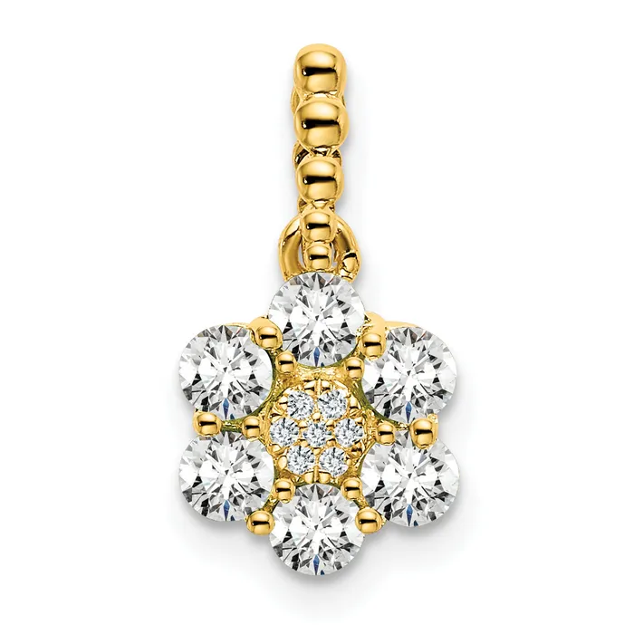 PreStyled Sets 14k Yellow Gold Lab Grown Diamond VSSI FGH Floral Pendant Goldia PreStyled Sets 14k Yellow Gold Lab Grown Diamond VSSI FGH Floral Pendant Goldia