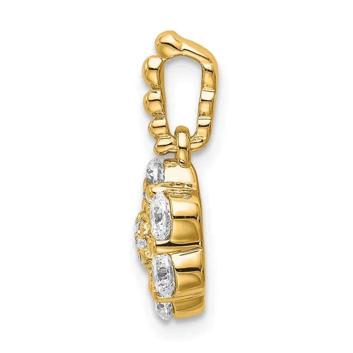 PreStyled Sets 14k Yellow Gold Lab Grown Diamond VSSI FGH Floral Pendant Goldia