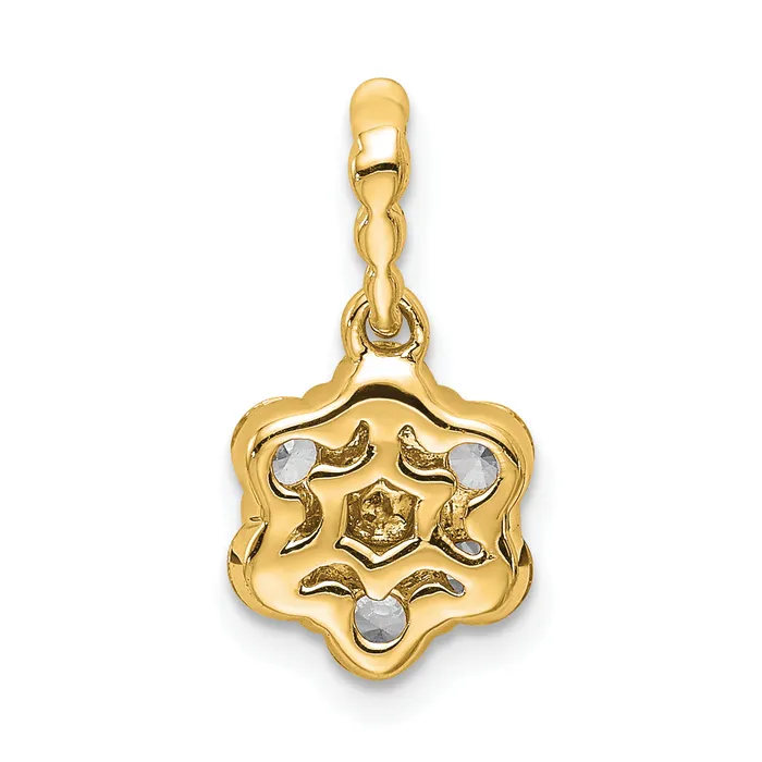 PreStyled Sets 14k Yellow Gold Lab Grown Diamond VSSI FGH Floral Pendant Goldia
