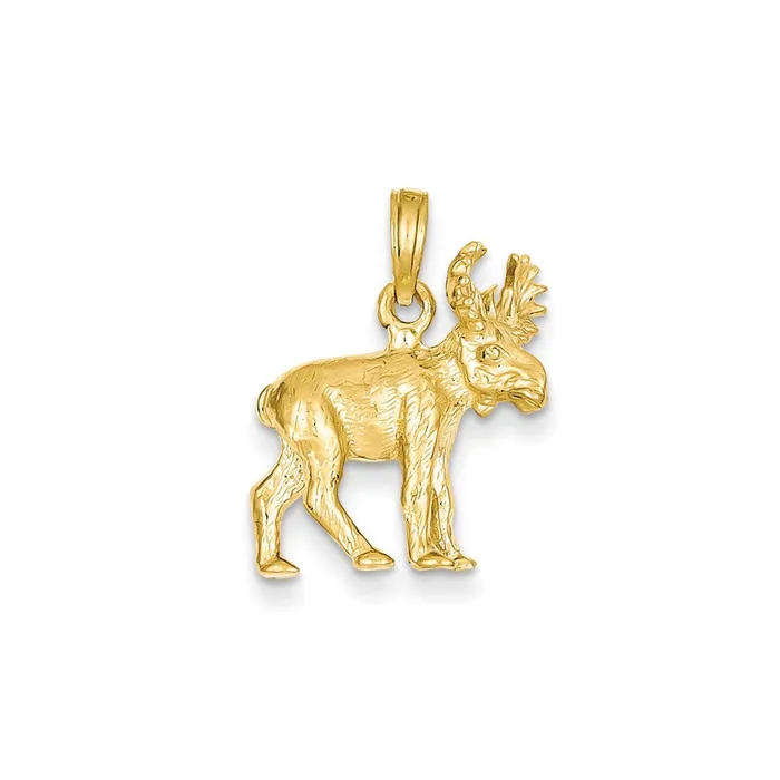 PreStyled Sets 14k Yellow Gold Moose Pendant Goldia