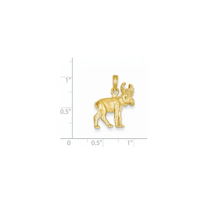PreStyled Sets 14k Yellow Gold Moose Pendant Goldia