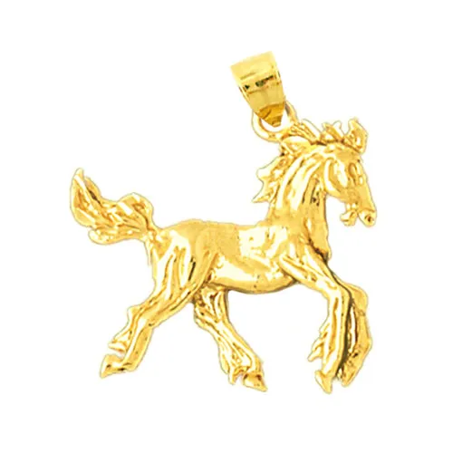 PreStyled Sets Goldia 14K Gold 3 Dimensional Horse Pendant