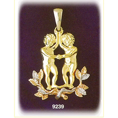 PreStyled Sets Goldia 14K Tri Color Gold Zodiac Gemini Pendant