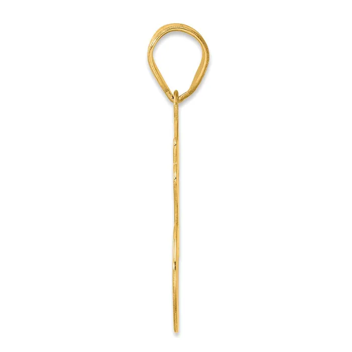 PreStyled Sets Goldia 14k Yellow Gold Brushed Border Script Number 36 Pendant