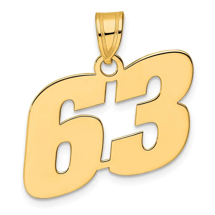 PreStyled Sets Goldia 14k Yellow Gold Polished Block Number 63 Pendant