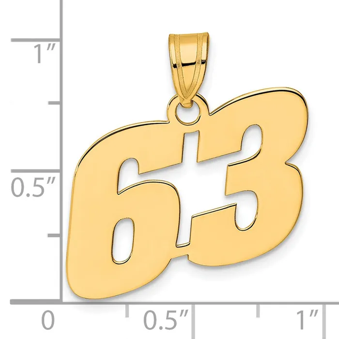 PreStyled Sets Goldia 14k Yellow Gold Polished Block Number 63 Pendant