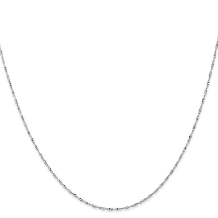 QGold 14K White Gold 16 inch Carded 1mm Singapore with Spring Ring Clasp Chain Necklace Necklaces QGold 14K White Gold 16 inch Carded 1mm Singapore with Spring Ring Clasp Chain Necklace Necklaces