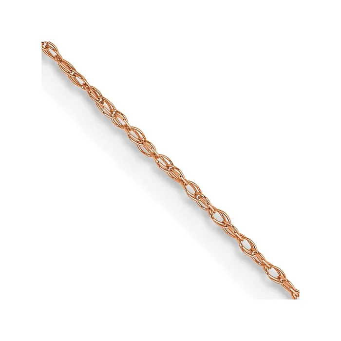 QGold Necklaces 14K Rose Gold 18 inch Carded 5mm Cable Rope with Spring Ring Clasp Chain Necklace