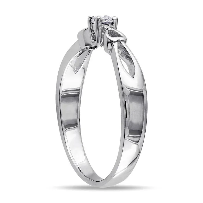 Rings 010 CT Natural Diamond Solitaire Promise Ring in Sterling Silver Goldia Rings 010 CT Natural Diamond Solitaire Promise Ring in Sterling Silver Goldia