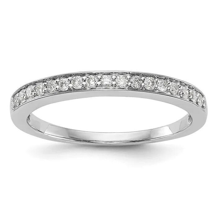 Rings 017ct CZ Solid Real 14K White Gold Wedding Band Ring Goldia