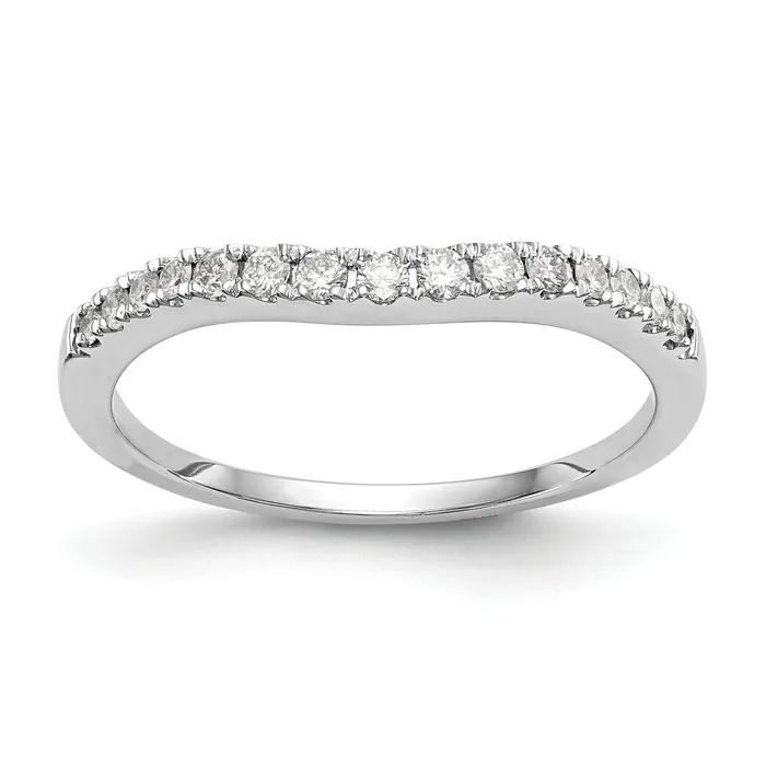 Rings 025ct CZ Solid Real 14k White Gold Wedding Wedding Band Ring Goldia