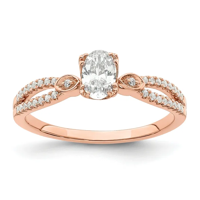 Rings 050ct CZ Solid Real 14k Rose Polish 12ct Oval Engagement Dia Ring Goldia Rings 050ct CZ Solid Real 14k Rose Polish 12ct Oval Engagement Dia Ring Goldia