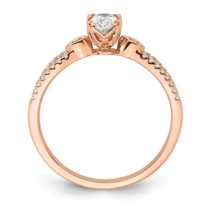 Rings 050ct CZ Solid Real 14k Rose Polish 12ct Oval Engagement Dia Ring Goldia