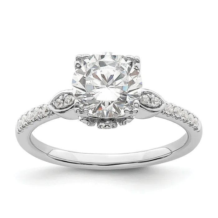 Rings 150ct CZ Solid Real 14k White Polish 1 12ct Round Engagement Dia Ring Goldia Rings 150ct CZ Solid Real 14k White Polish 1 12ct Round Engagement Dia Ring Goldia