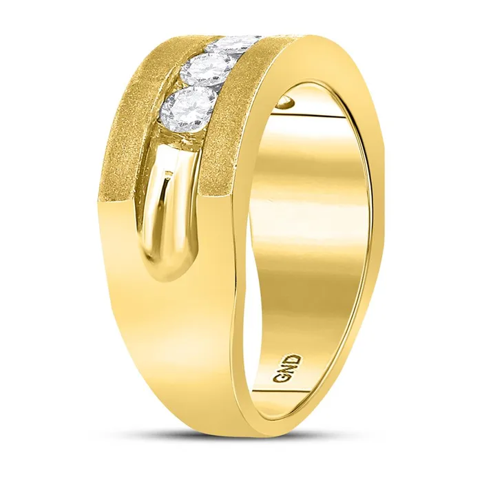 Rings 10k Yellow Gold Round Diamond Single Row 5Stone Wedding Band Ring 12 Cttw gndatlanta