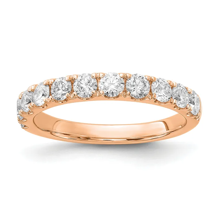 Rings 14k Rose Gold 1 Ct Lab Grown Diamond VSSI G Wedding Band Ring Goldia