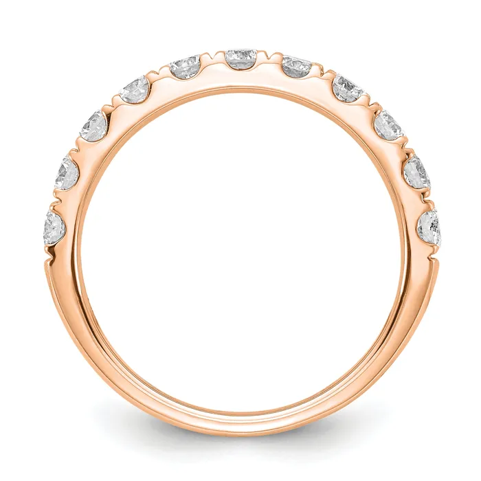 Rings 14k Rose Gold 1 Ct Lab Grown Diamond VSSI G Wedding Band Ring Goldia