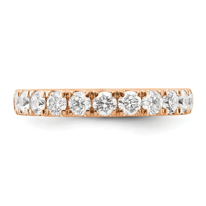 Rings 14k Rose Gold 1 Ct Lab Grown Diamond VSSI G Wedding Band Ring Goldia