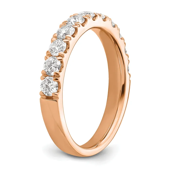 Rings 14k Rose Gold 1 Ct Lab Grown Diamond VSSI G Wedding Band Ring Goldia