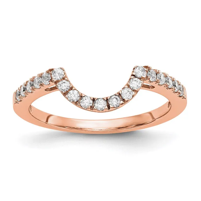 Rings 14K Rose Gold Real Diamond Wedding Band Goldia