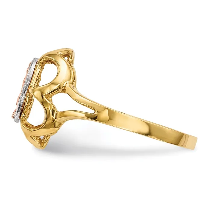 Rings 14k Twotone Gold wWhite Rhodium Polished Our Lady of Guadalupe Ring Goldia