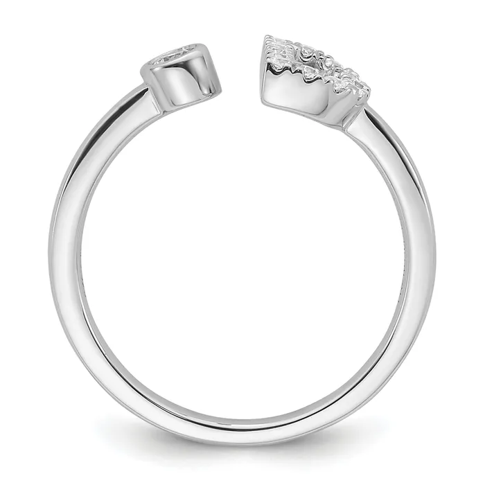 Rings 14k White Gold 15 Ct Lab Grown Diamond VSSI G Initial D Adjustable Ring Goldia