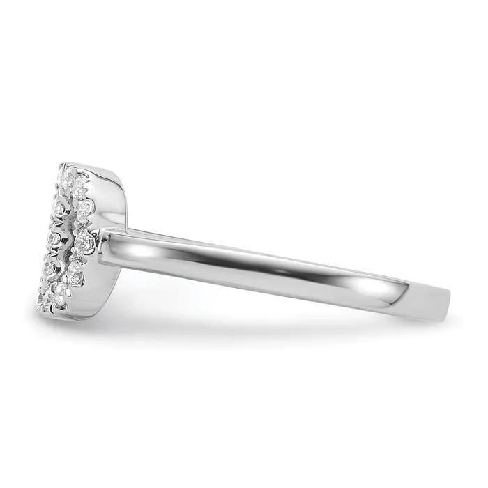 Rings 14k White Gold 15 Ct Lab Grown Diamond VSSI G Initial D Adjustable Ring Goldia