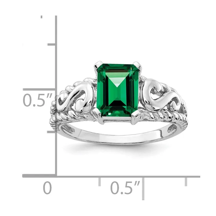 Rings 14k White Gold 8x6mm Emerald Cut Mount St Helens ring Goldia