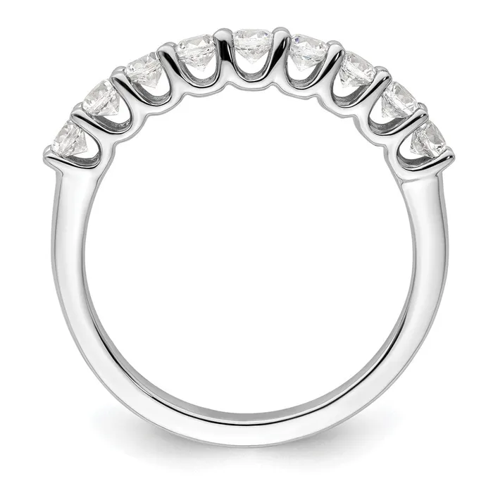 Rings 14K White Gold 9Stone Real Diamond Band goldiaca