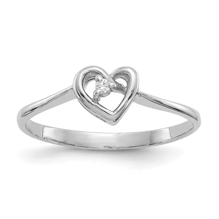 Rings 14k White Gold A Real Diamond heart ring Goldiacom
