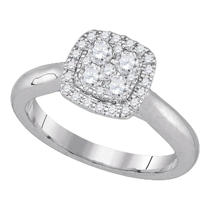 Rings 14k White Gold Diamond Bridal Engagement Ring 12 Cttw gndatlanta Rings 14k White Gold Diamond Bridal Engagement Ring 12 Cttw gndatlanta