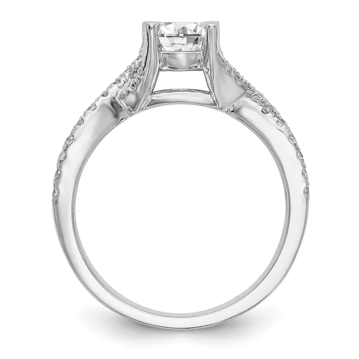 Rings 14k White Gold Diamond Round CZ By Pass Engagement Ring Goldiacom