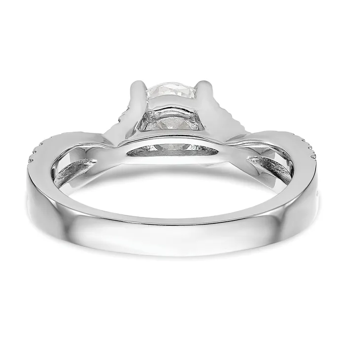 Rings 14k White Gold Diamond Round CZ By Pass Engagement Ring Goldiacom
