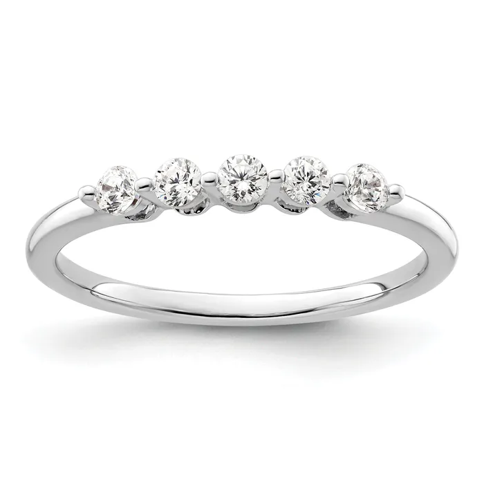 Rings 14K White Gold Lab Grown VSSI G Diamond 5Stone Band Ring Goldia